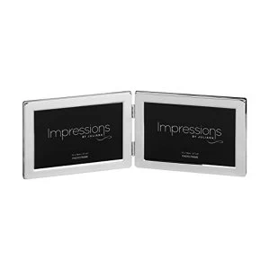 Image of 6" x 4" - Impressions Silver Plated Hinged Double Frame