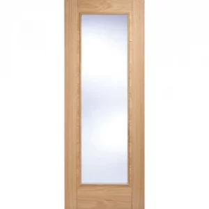 Image of LPD Internal Oak VANCOUVER Pattern 10 Pre-Finished 1 Light Clear Glazed Fire Door FD30 (33" x 78")