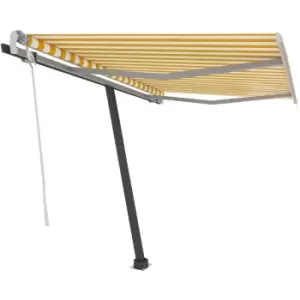 Image of Vidaxl - Freestanding Manual Retractable Awning 300x250cm Yellow/White Yellow