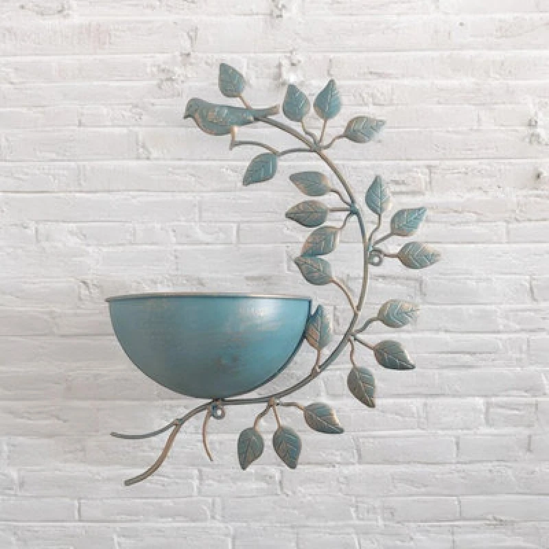 Image of MSL 42CM Blue METAL GARDEN PLANTER