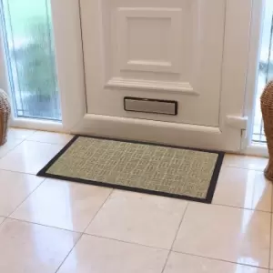 Image of JVL Firth Tile Rubber Doormat Beige