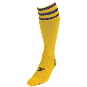Image of PT 3 Stripe Pro Football Socks LBoys Yellow/Royal