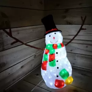 Image of Snowtime 57cm Acrylic Christmas Snowman Light Up Decoration 72 Ice White LEDs