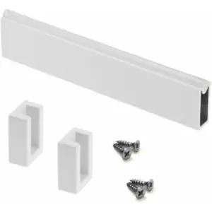 Image of Wardrobe Square White Hanging Rail With Free End Supports & Screws - Size 2000mm