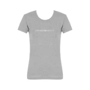 Image of Emporio Armani Logo Scoop T Shirt - Grey