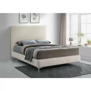 Image of Glinis Upholstered Beds - Plush Velvet, Small Double Size Frame, Cream - Cream