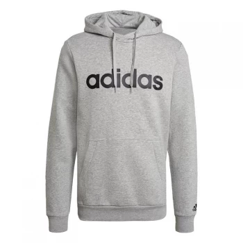 Image of adidas Essentials Linear Logo Hoodie Mens - Medium Grey Heather / Black