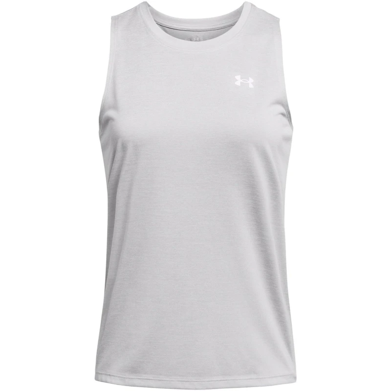 Image of Under Armour Womens Tech Tank Twist Gym Top L- Bust 38.5 - 40.5' Halo Gray 1383656-014-L