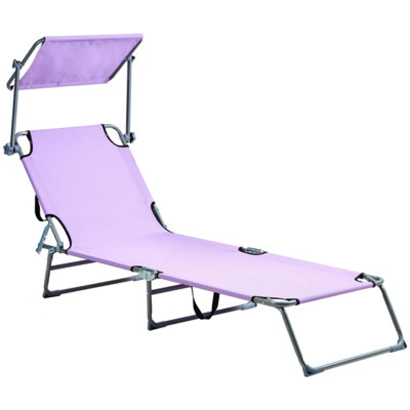 Image of Beliani Sun Lounger Foligno Reclining Metal Violet