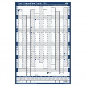 Image of Sasco 2020 Compact Year Planner Unmounted Portrait 405x610mm Ref