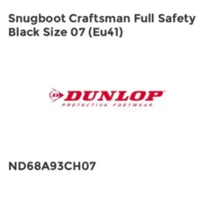 Image of Dunlop SNUGBOOT CRAFTSMAN FULL SAFETY BLACK SIZE 07 (EU41)