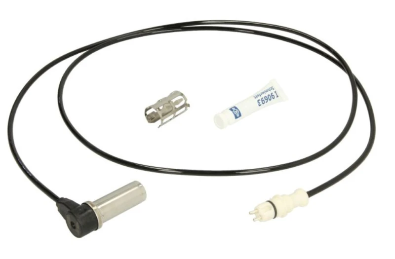 Image of KNORR-BREMSE 0486000303K50 ABS Sensor Front Axle, with sleeve Sensor,wheel speed (412)