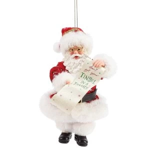 Image of Tinsel in a Tangle Santa Hanging Ornament