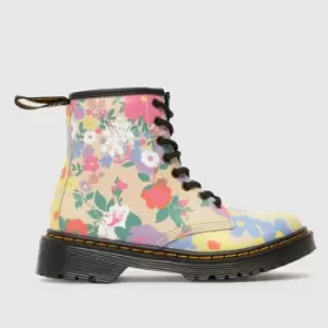 Image of Dr Martens Beige 1460 Floral Girls Junior Boots