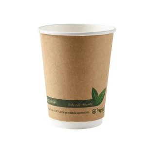 Image of Kraft Paper Cups 12oz Double Wall PLA Pack of 25