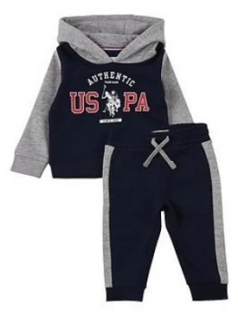 Image of U.S. Polo Assn. Toddler Boys Authentic Hoodie & Jog Set - Navy, Size Age: 36 Months