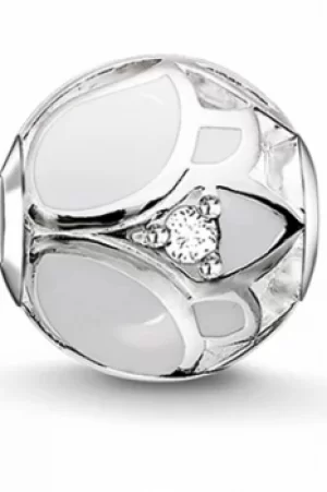 Image of Ladies Thomas Sabo Sterling Silver Karma Beads White Lotus Blossom Bead K0205-041-14