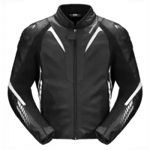 Image of Spidi NKD-1 Motorcycle Leather Jacket, black-white, Size 48, black-white, Size 48