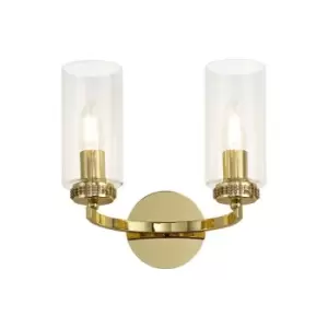 Image of Wall Lamp Switched, 2 x E14, Polished Gold - Luminosa Lighting