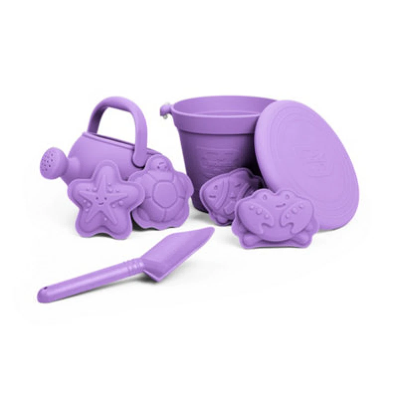 Image of Bigjigs Toys 5 Piece Silicone Beach Bundle - Lavender Purple