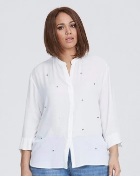 Image of Elvi White Embellished Blouse