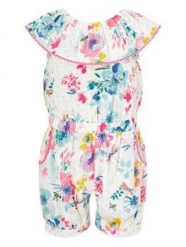 Image of Monsoon S.E.W. Baby Girls Clarissa Playsuit - Ivory, Size 2-3 Years