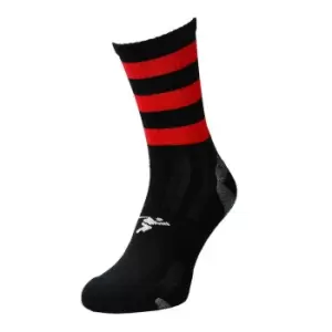 Image of Precision Childrens/Kids Pro Hooped Football Socks (12 UK Child-2 UK) (Black/Red)