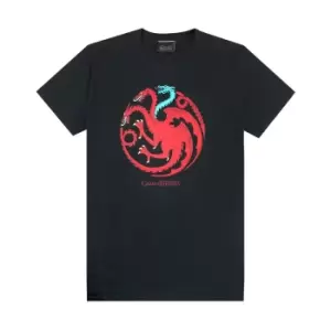 Image of Game of Thrones Mens Ice and Fire Dragons Emblem T-Shirt (M) (Black)