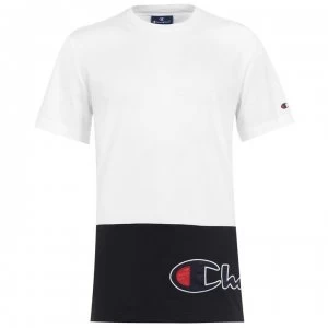 Image of Champion Cut and Sew T Shirt - WHT/NBK