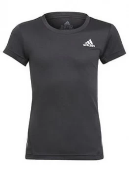 Image of Adidas Girls Junior G A.R. 3-Stripes T-Shirt - Black