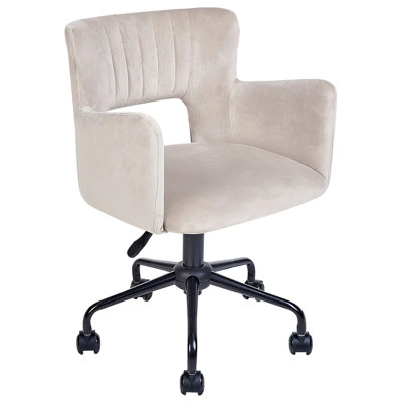 Image of Beliani Desk Chair Sanilac Ii Velvet Taupe