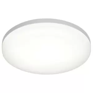 Image of Slim Round LED Flush Ceiling Light 22W Cool White IP44 Sliver Bathroom Lamp