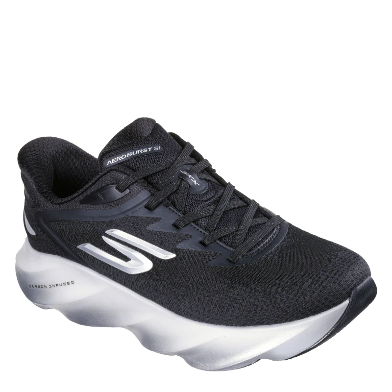 Image of Skechers AERO Burst Running Shoes Mens Black/White male 7 (41)