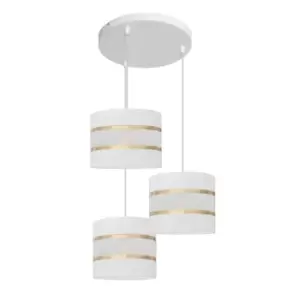 Image of Helen Cluster Pendant Ceiling Light White, Gold 35cm