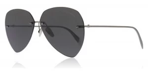 Image of Alexander McQueen AM0120SA Sunglasses Ruthenium 001 64mm