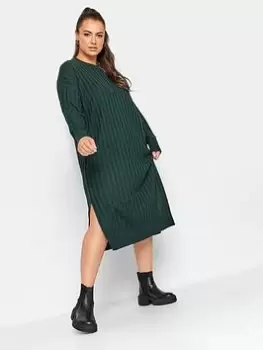 Image of Yours Ribbed Dress Green, Size 22-24, Women
