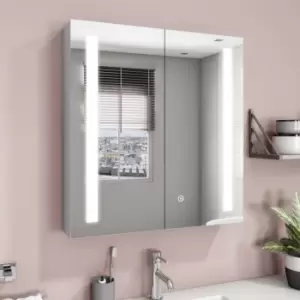Image of Mirrored Wall Bathroom Cabinet with Lights 600x700mm - Capricorn