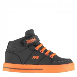 Image of Lonsdale Canons Childrens Hi Top Trainers - Grey/Orange
