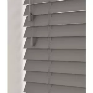 Image of 220cm Smooth Grey Faux Wood Venetian Blind With Strings (50mm Slats) Blind With Strings (50mm Slats)