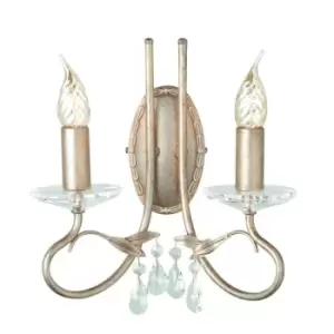 Image of Twin Wall Light Crystal Drops & Cut Glass Sconces Silver/Gold Finish LED E14 60W