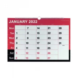 Image of Wirebound Month To View Calendar A3 2022 KFYC2322