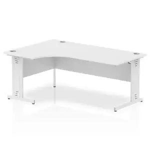 Image of Impulse 1800 Left Hand White Crescent Cable Managed Leg Desk White