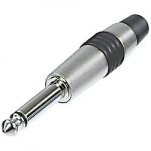 Image of 6.35mm audio jack Plug straight Number of pins 2 Mono Silver Black Rean AV NYS224C 0