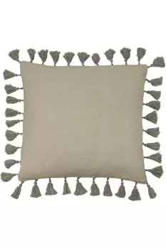 Image of Dune Chambray Tasselled Linen Look Cushion