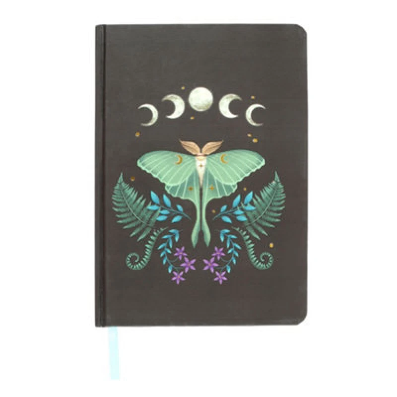 Image of Something Different Something Different Moth A5 Notebook in Black One Size Unisex 5063425480203