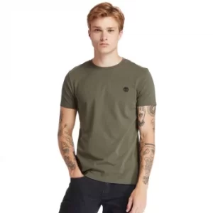 Image of Timberland Dunstan River Crew Tee For Men In Dark Green Dark Green, Size M