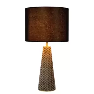 Image of Extravaganza Velvet Retro Table Lamp - Ø25cm - 1xE27 - Black
