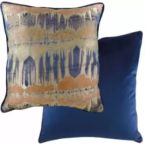 Image of Evans Lichfield - Inca Textured Piped Edge Cushion Cover, Royal, 56 x 56 Cm