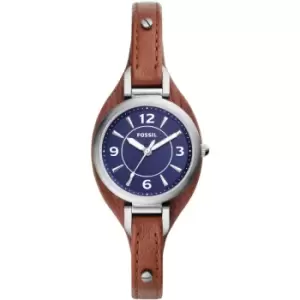 Image of Fossil Carlie Three-Hand Brown Leather Watch