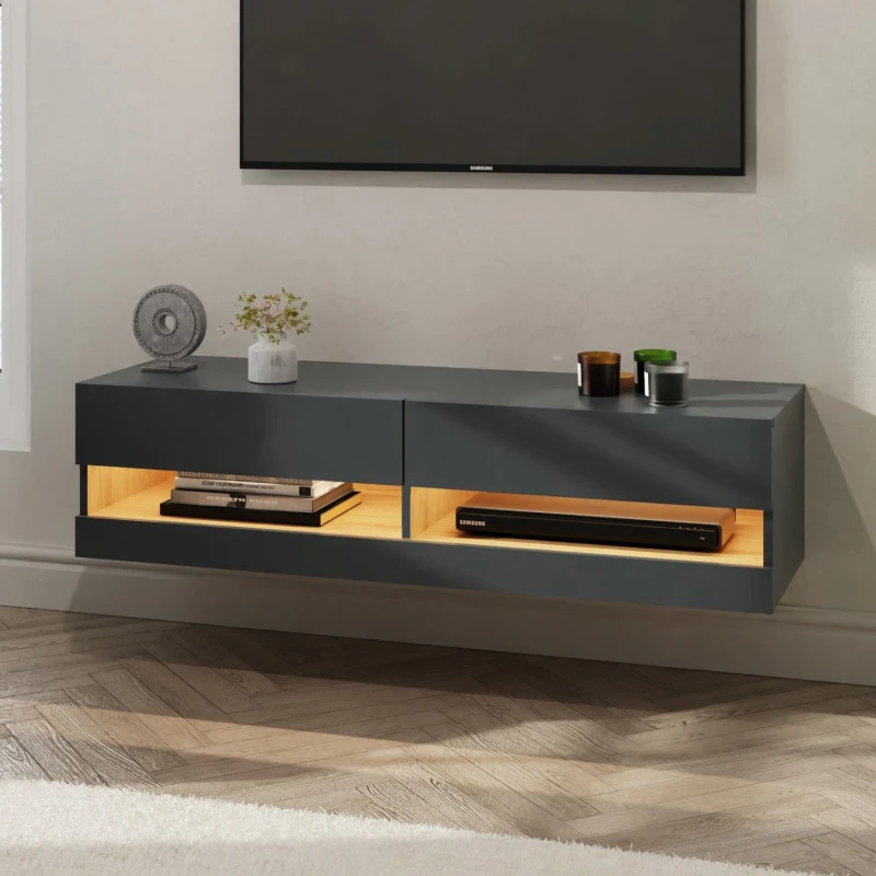 Image of GFW GFW Leon 120cm LED Wall TV Unit - Anthracite